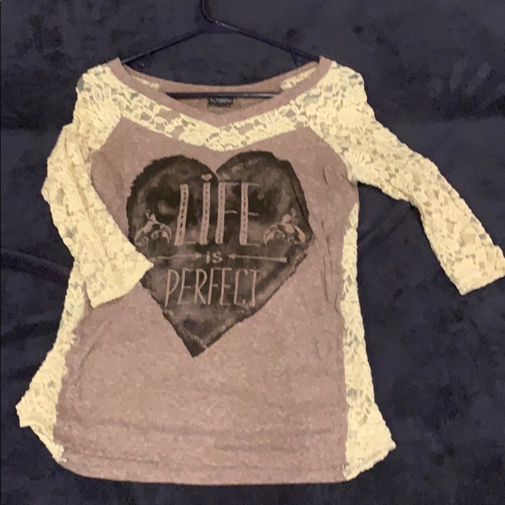 Lace top, life is perfect, cute, T-shirt, daytrip